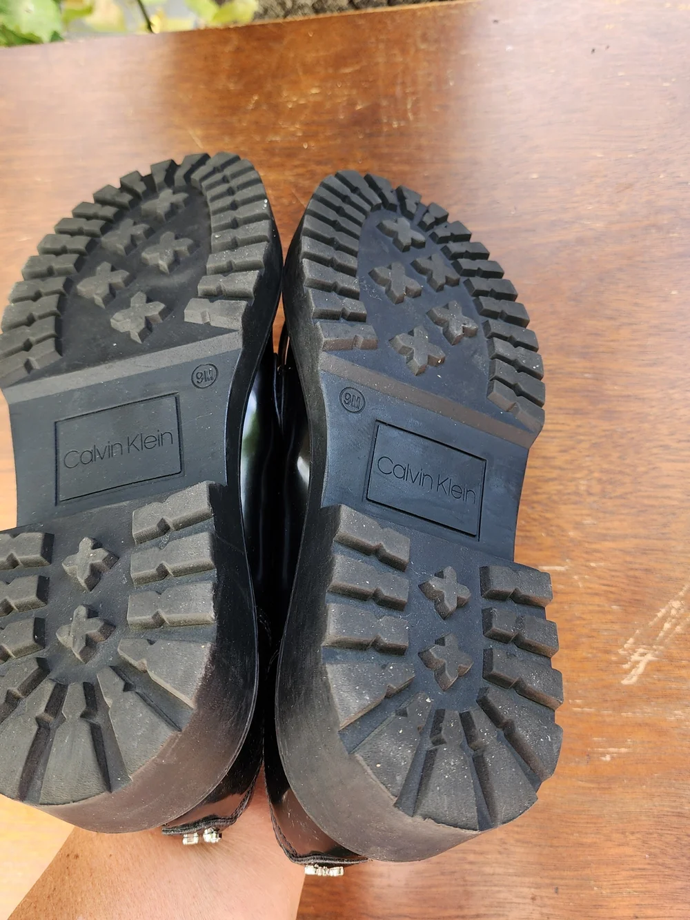 Calvin Klein Black Suzie Lug Sole Penny Loafers [9]